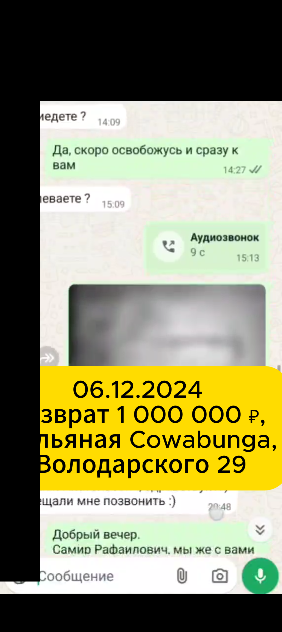 Redacted-скан: переписка WhatsApp по делу М-3328/2025 (позиция заявителя)
